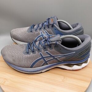 Asics Shoes Men 11 Gel Kayano 27 Running Lace Up Sneaker Gray/Blue 1011B132 Flaw